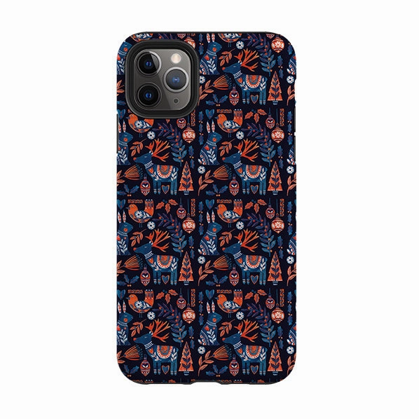 Classic Grip Button Cover iPhone Tough Case - Scandi Animals Dark By Tracey English