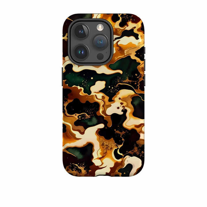 iPhone Tough Case - Green Fire Marble Elegant Build Minimal Surface