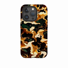 iPhone Tough Case - Green Fire Marble Elegant Build Minimal Surface