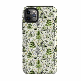 Compact Edge iPhone Tough Case - Green Xmas Trees By Elisabeth Haager