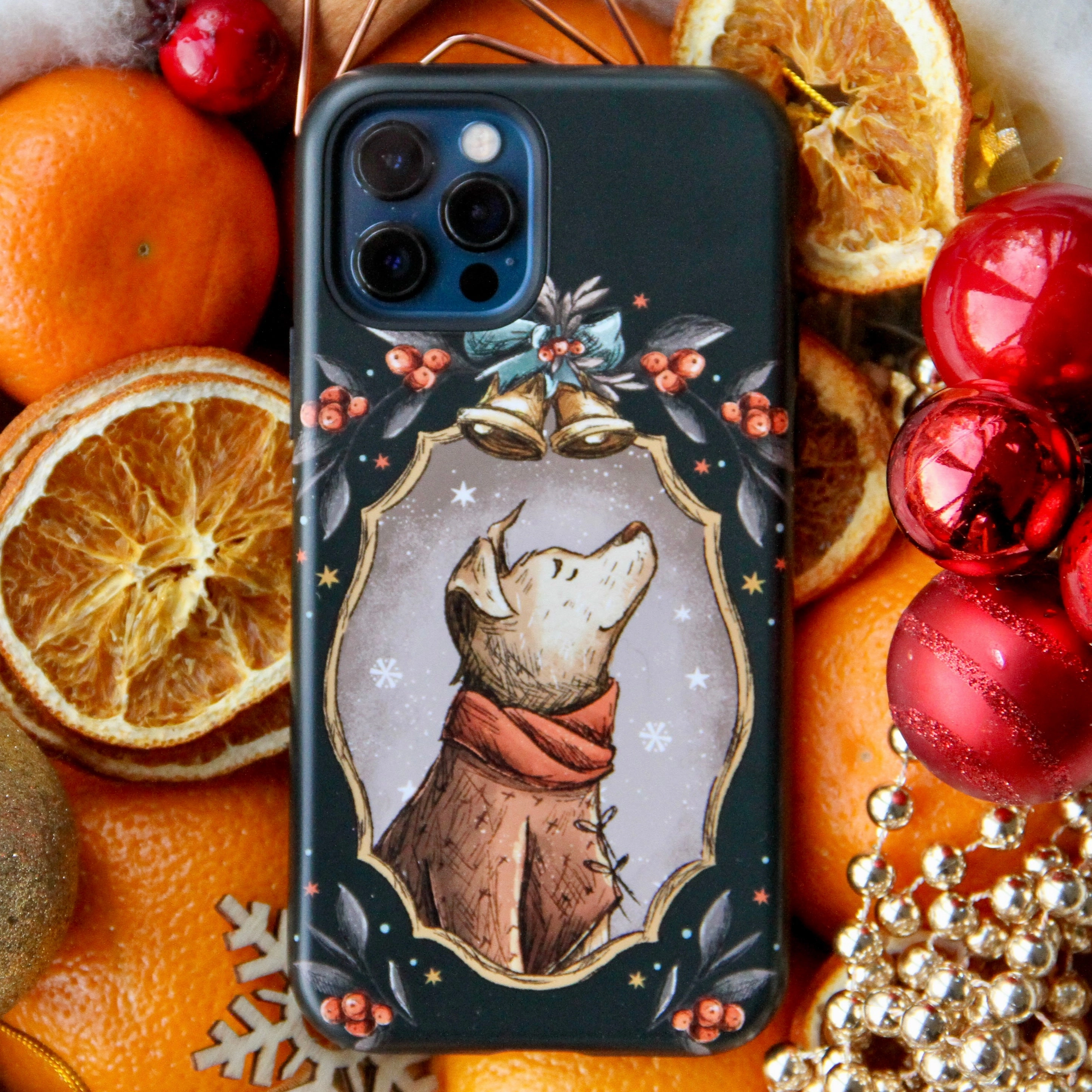 Smooth Touch Compact Texture iPhone Tough Case - Xmas Portrait