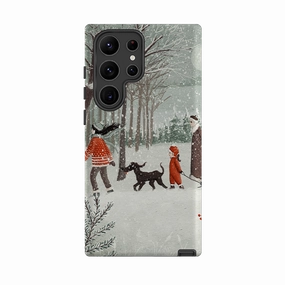 Durable Texture Layer Marble Pattern Samsung Tough Case - Winter Walk By Maja Lindberg