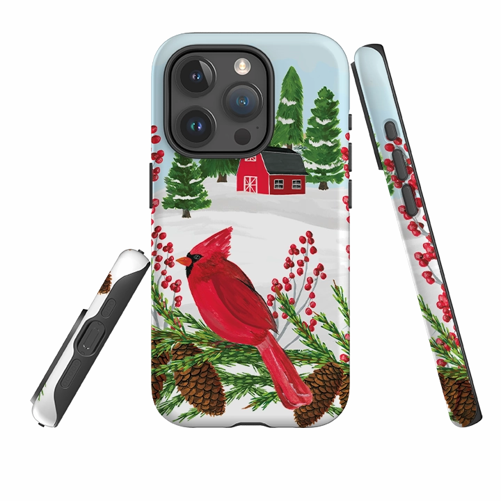 Wireless charging iPhone Tough Case - Countryside Christmas By Abby Jacobs