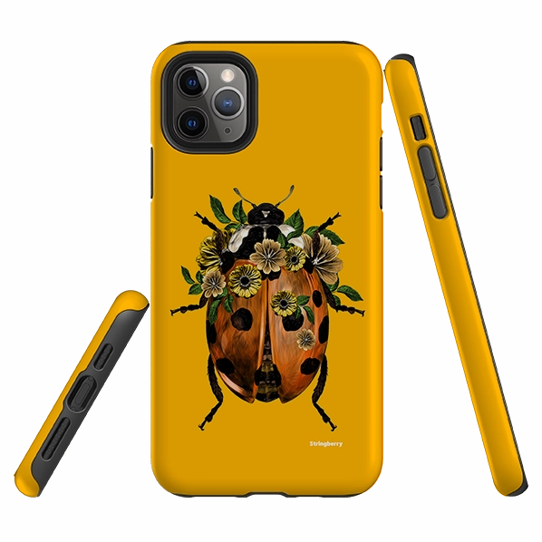 Shockproof Corners Textured Finish iPhone Tough Case - Ladybug Honey