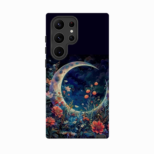 Durable Pattern Soft Edge Detail Samsung Tough Case - Summer Moon Floral III