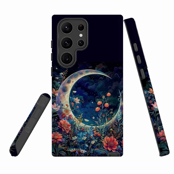 Samsung Tough Case - Summer Moon Floral III Rugged Edge Texture