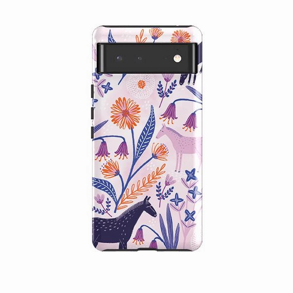 Google Tough Case -  Wild Ponies Pink By Lee Foster Wilson Minimal Look