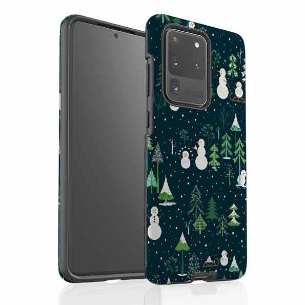 Hybrid Frame Samsung Tough Case - Snowman Playground By Jenny Zemanek