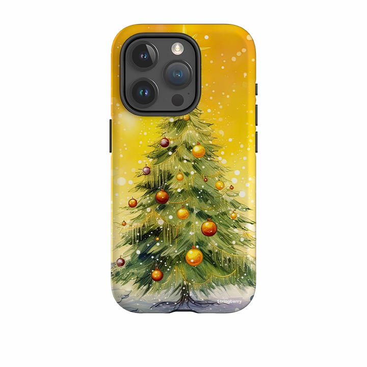 Carbon Fiber Ergonomic Feel iPhone Tough Case - Underneath The Xmas Tree