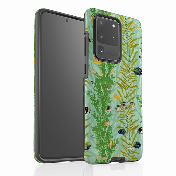 Lightweight Protection Impact Resistant Samsung Tough Case - Reef Stripe By Katherine Quinn