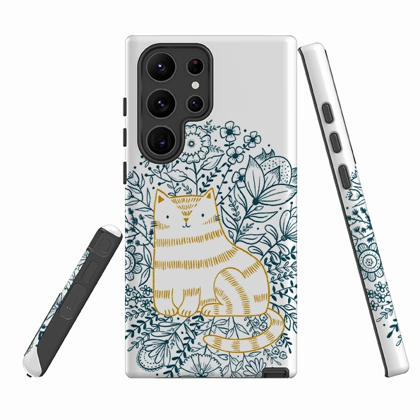 Elegant Design Layer Samsung Tough  Case - Cat Design By Suzy Taylor