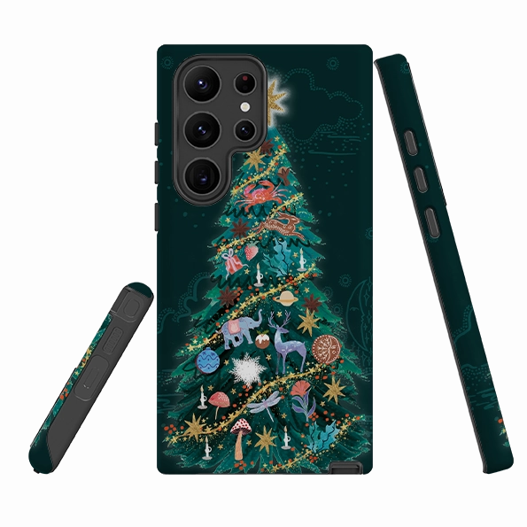 Hybrid Material Build Samsung Tough Case - Kitsch Tree By Emma Frances Grant