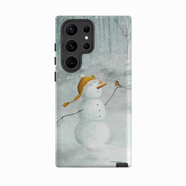 Samsung Tough Case - Snowman By Maja Lindberg Smooth Look Texture Rugged Edge Texture