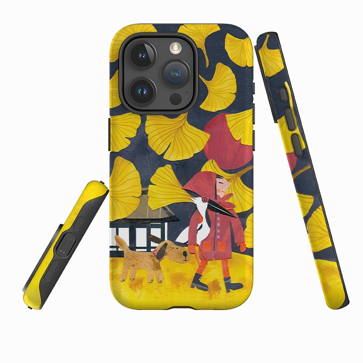 iPhone Tough Case - Ginko Leaves By Tracey English Simple Look Tough Grip