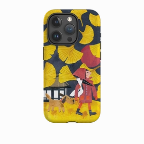 Sleek Texture Modern Design iPhone Tough Case - Ginko Leaves By Tracey English