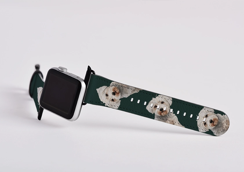 Westiepoo Forest Green Apple Watch Strap Breathable Surface Texture Everyday Flexibility