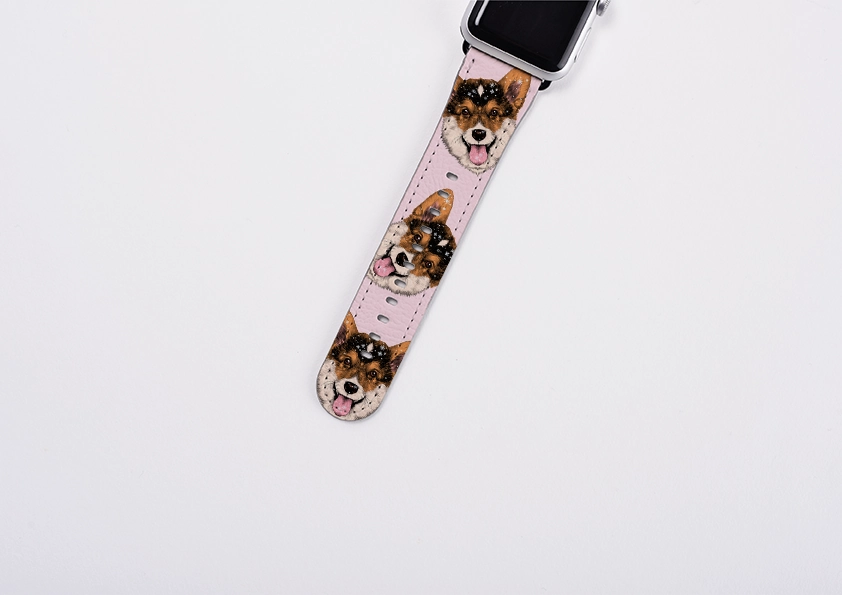 Fashion Accessory Welsh Corgi New Pink Apple Watch Strap