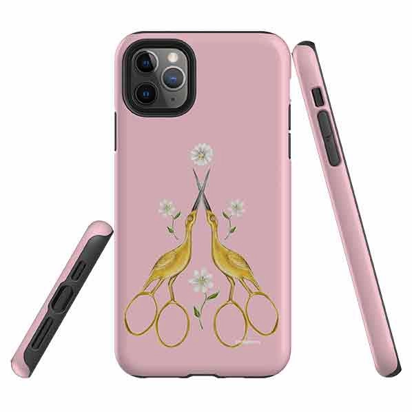 iPhone Tough Case - Heron Scissors By Catherine Rowe Flexible Grip Form