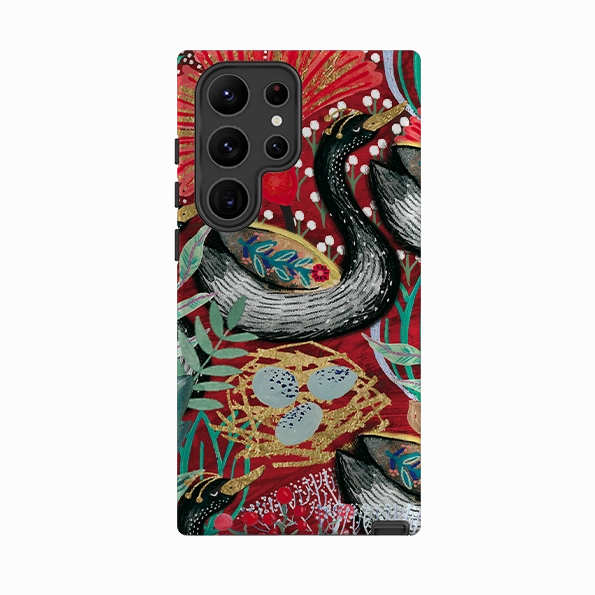 Samsung Tough Case - Eight Geese A Laying By Emma Frances Grant Bold colors Rugged Feel