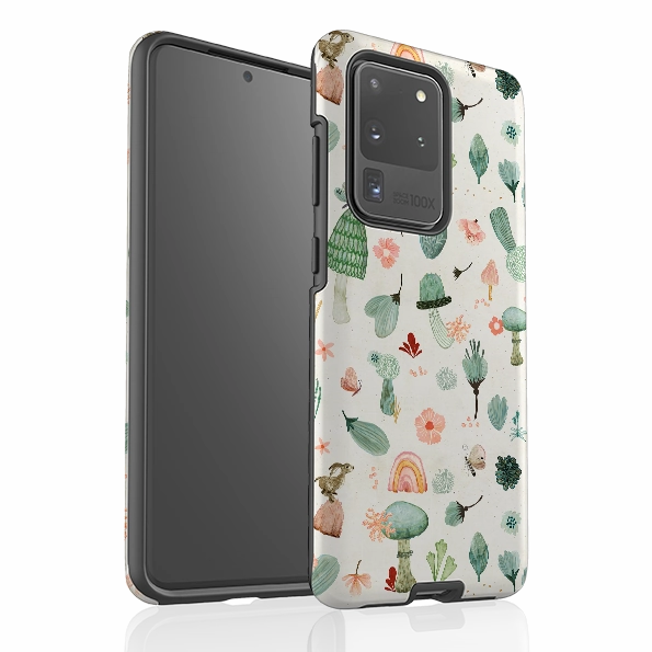 Samsung Tough Case - Mushroom World Cream By Katherine Quinn Shockproof Frame Vibrant Finish