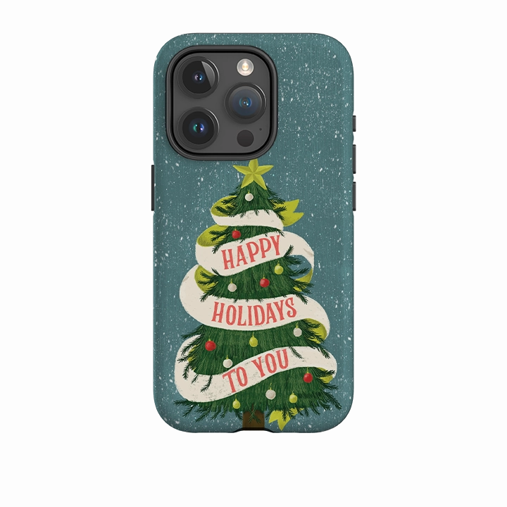 Smooth Edge Design iPhone Tough Case - Happy Holidays By Abby Jacobs