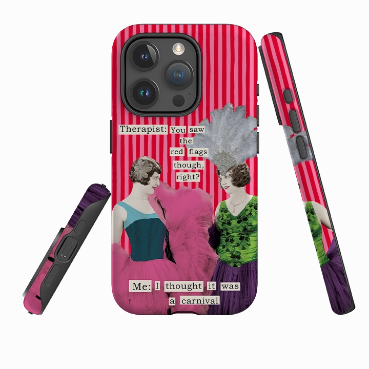 iPhone Tough Case - Therapist Red Flag By Clare Jordan Port Protection slim fit