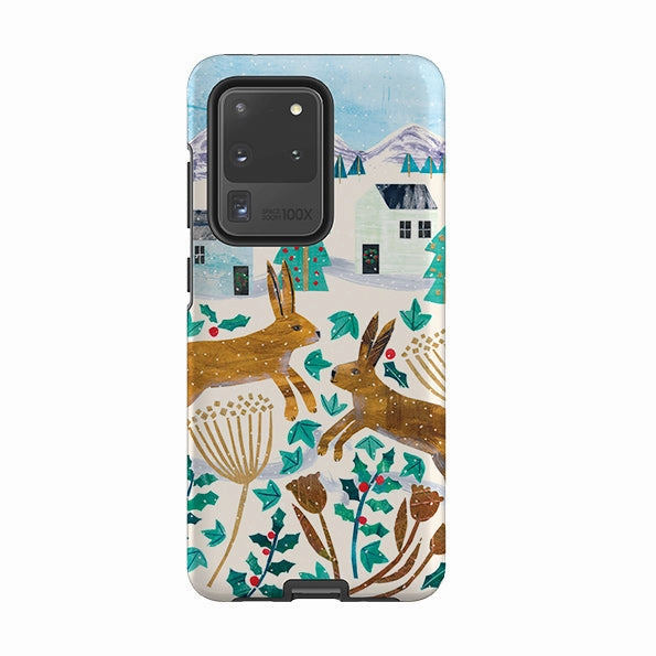 Scratch Block Samsung Tough Case - Xmas Hare By Tracey English