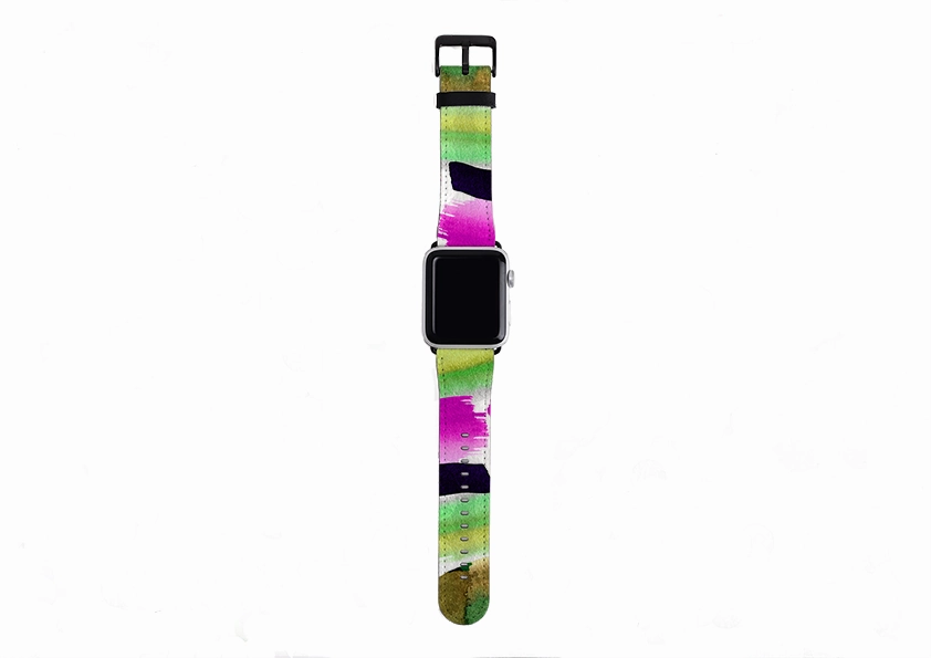 Garden Painting By Kitty Joseph Apple Watch Strap Soft Classic Feel Minimal Design