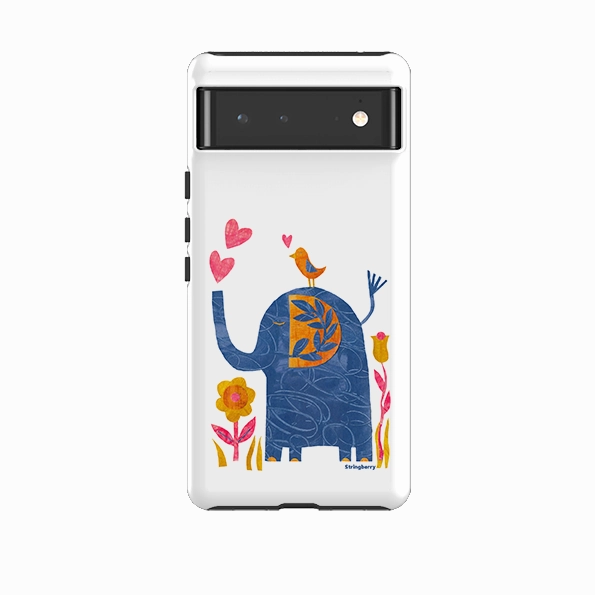 Work Essentials Gloss Texture Google Tough Case -  Elephant In Love By Tracey English