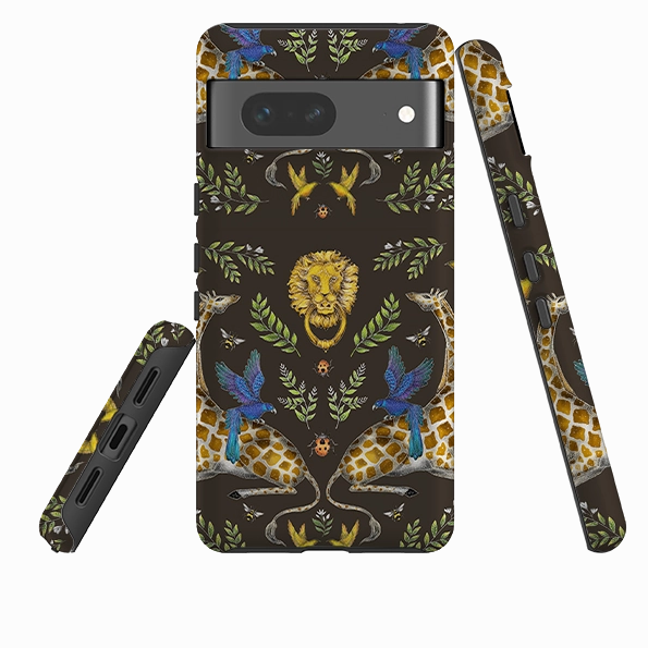 Google Tough Case -  Giraffes Birds And Lion By Catherine Rowe Protective Edge Layer