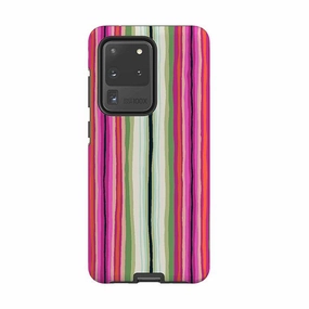 Protective Texture Layer Shock Cushion Samsung Tough Case - Atelier Stripe Windflower By Sarah Campbell