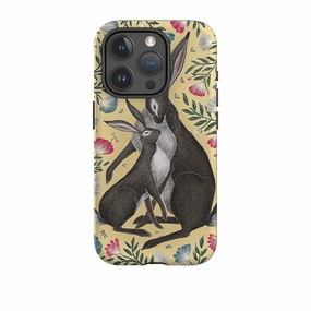 Durable Protection Layer iPhone Tough Case - Mother And Baby Hare By Catherine Rowe