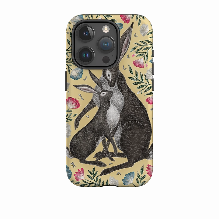 Durable Protection Layer iPhone Tough Case - Mother And Baby Hare By Catherine Rowe