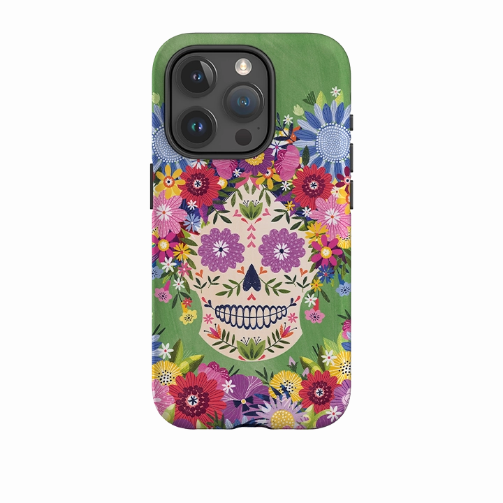 Personal Style Classic Design iPhone Tough Case - Sugar Skull Green By Ali Brookes