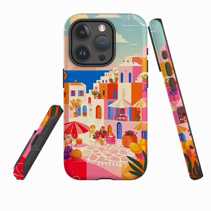 iPhone Tough Case - Mediterranean Landscape Shock Cushion Premium Detail