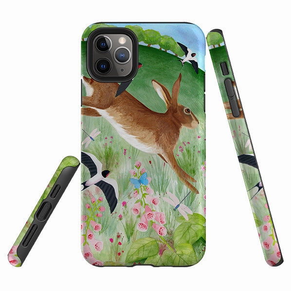 Slim Fit Design Premium Build iPhone Tough Case - Hares And Swallows By Bex Parkin