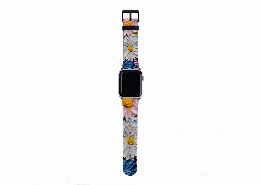 Sweat Resistant Pink Daisies II Apple Watch Strap