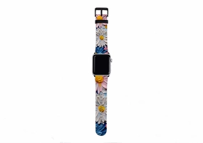 Sweat Resistant Pink Daisies II Apple Watch Strap
