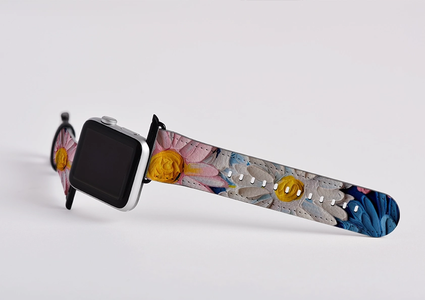 Pink Daisies II Apple Watch Strap Sporty Feel