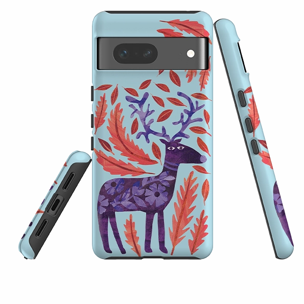 Elegant Pattern Design Google Tough Case - Purple Reindeer By Tracey English