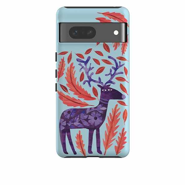 Durable Detail Google Tough Case - Purple Reindeer By Tracey English