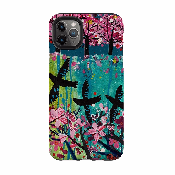 Sleek Edge iPhone Tough Case - Blackbirds By Claire West