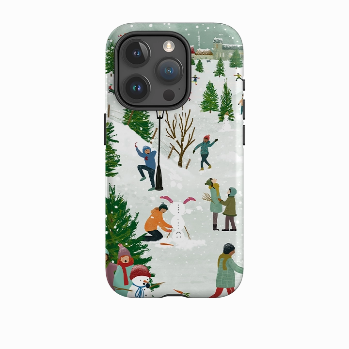 Protective Corners Minimal Detail iPhone Tough Case - Let It Snow By Katherine Quinn