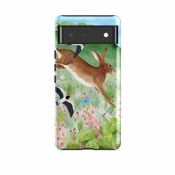 Modern Build Trendy Texture Finish Google Tough Case -  Hares And Swallows By Bex Parkin