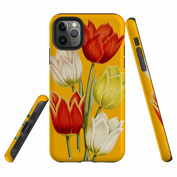 Stylish Finish Texture Clear Texture iPhone Tough Case - Tulips
