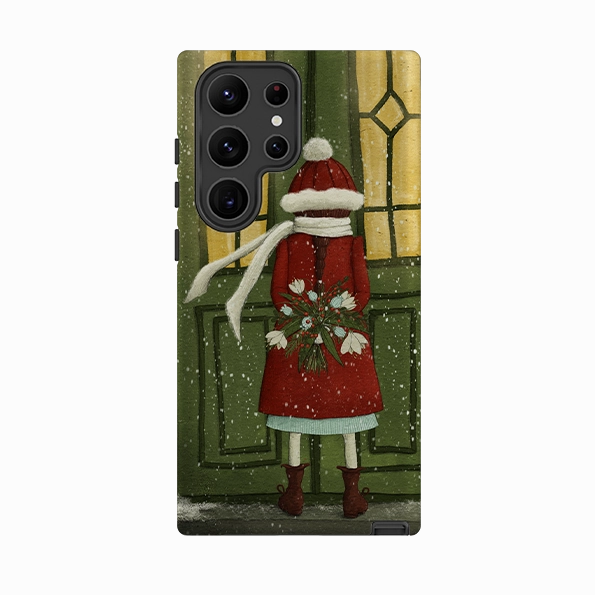 Samsung Tough Case - Winter Flowers By Maja Lindberg Tough Grip Hybrid Grip