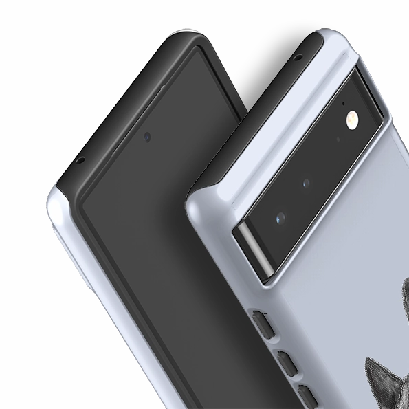 Matte Edge Clear Pattern Google Tough Case -  Akita By Catherine Rowe
