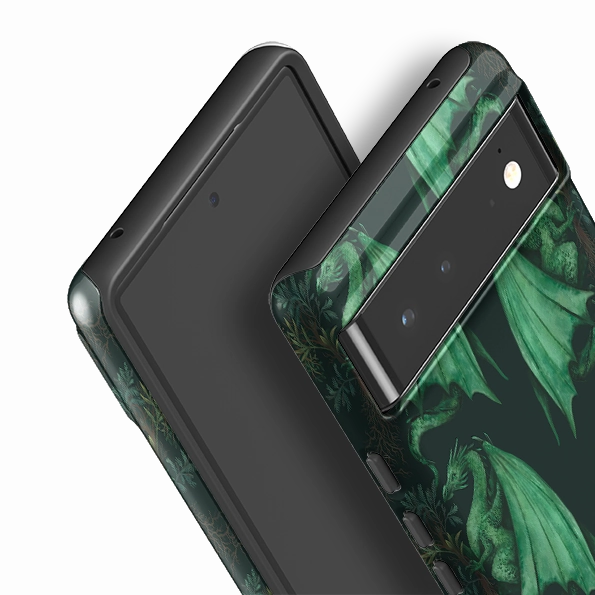 Flexible Texture Soft Surface Google Tough Case -  Arbor Dragon Pattern By Anna Stead