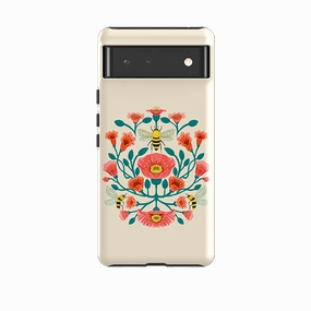 Shock Frame Google Tough Case -  Bee Floral By Nina Pace