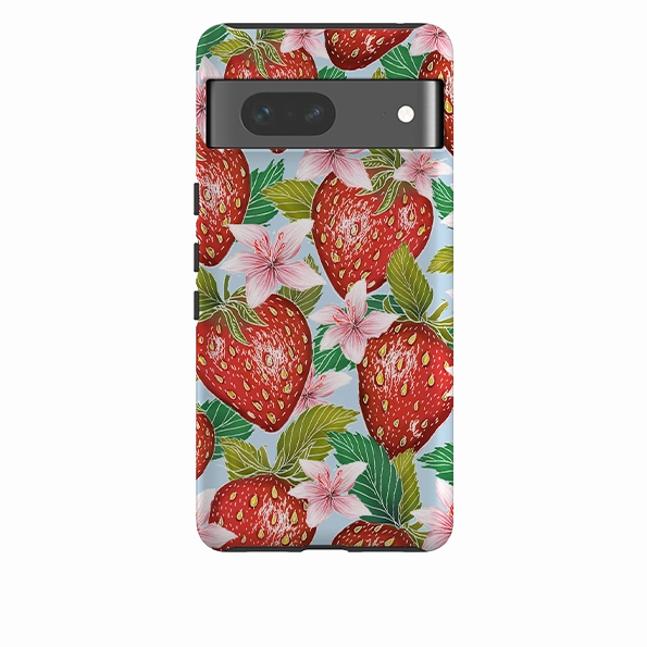 Strong Outline Google Tough Case -  Blue Strawberries By Catherine Rowe